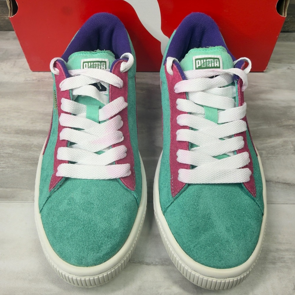 Puma Suede Womens Size 8 Sneakers Multi-Color Teal Pink Purple 355110 - Picture 3 of 9